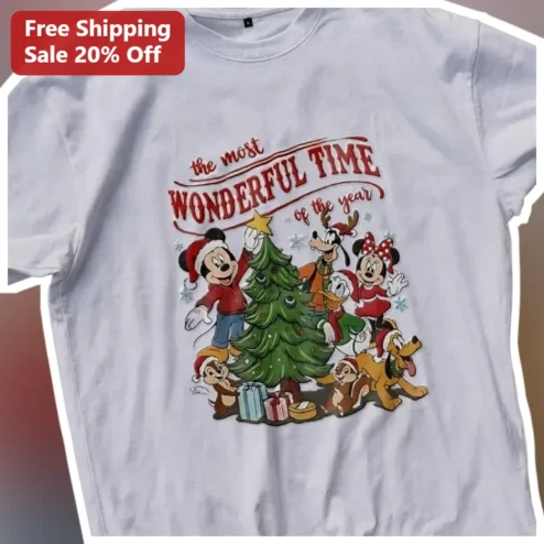 The Most Wonderful Time Of The Year Disney Characters Christmas Tee