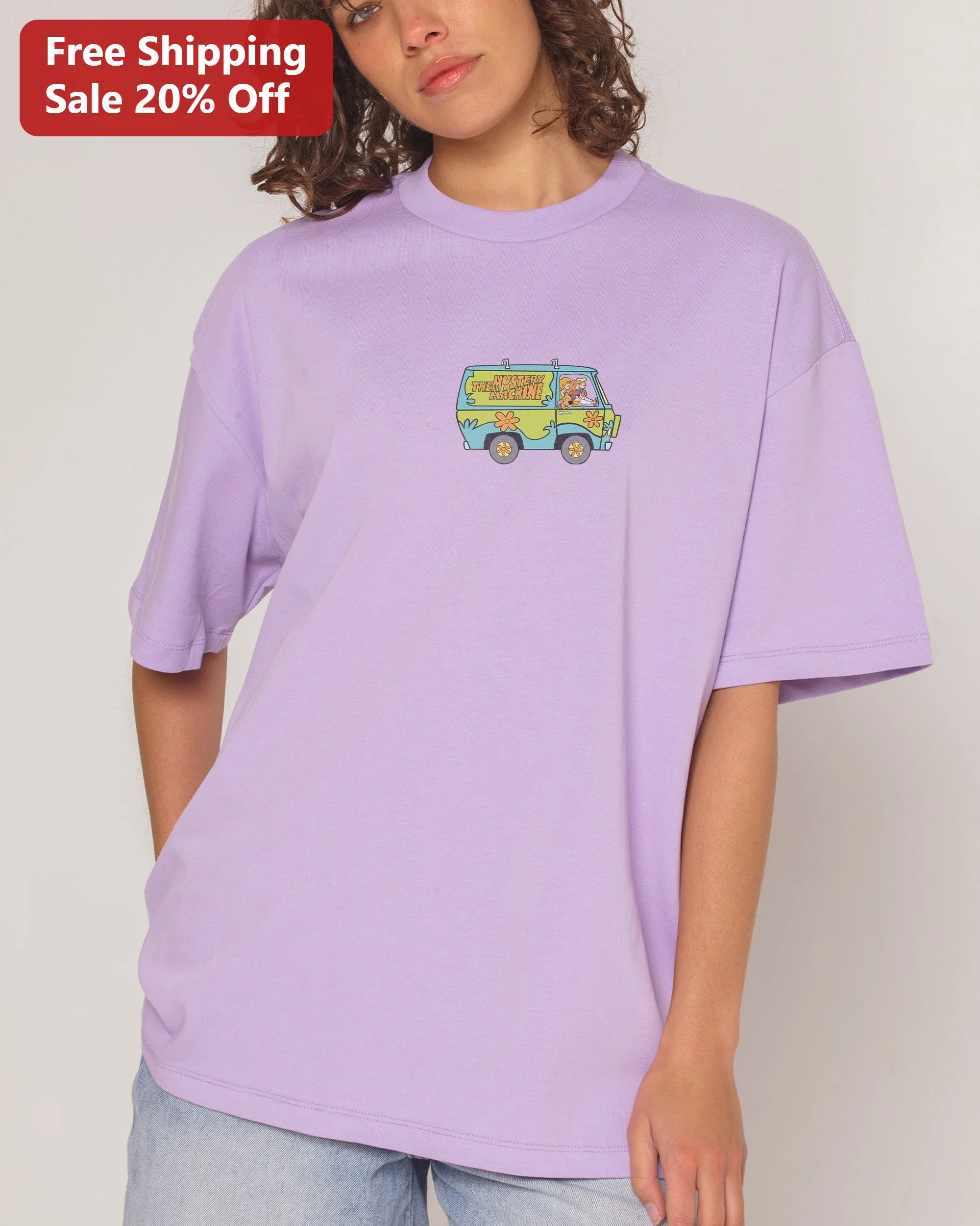 The Mystery Machine Tee Scooby-Doo Retro Van Graphic Oversized T-Shirt for Women Men Halloween Costume Gift