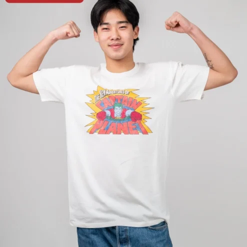 The New Adventures of Captain Planet Graphic Tee Retro 90s Cartoon Shirt