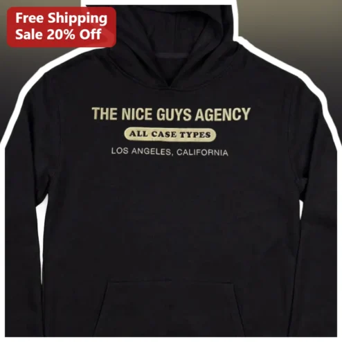 The Nice Guys Agency Hoodie Los Angeles Detective Movie Merch Retro Vintage Gift for Fans available at our Chicago, Illinois warehouse