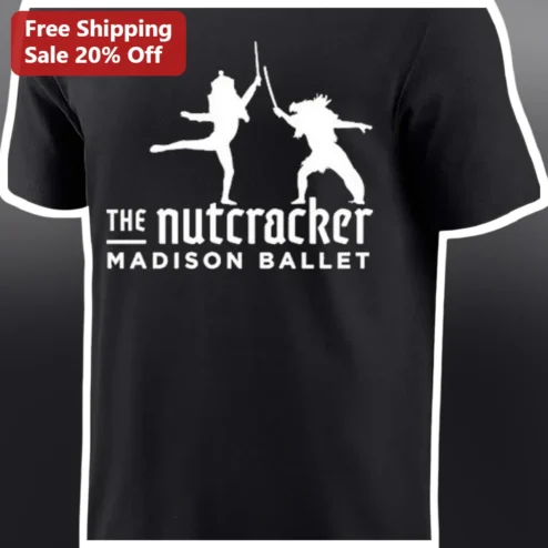 The Nutcracker Madison Ballet Tee Nutcracker Sword Fight Silhouette Graphic T-Shirt for Ballet Fans and Dancers