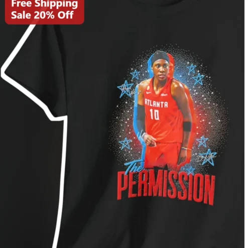 The PERMISSION Tee WNBA Basketball Player Graphic Shirt Brittney Griner Atlanta Dream Fan Gift