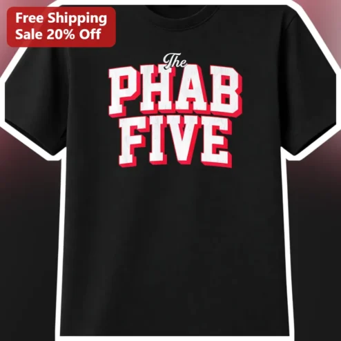The PHAB FIVE Tee Philadelphia Basketball Varsity Style Retro Graphic Shirt