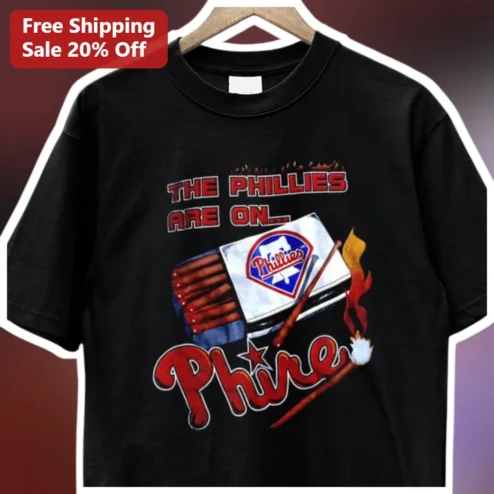 The Phillies Are On Phire Tee Vintage Matchbook Design Philadelphia Baseball Fan Apparel
