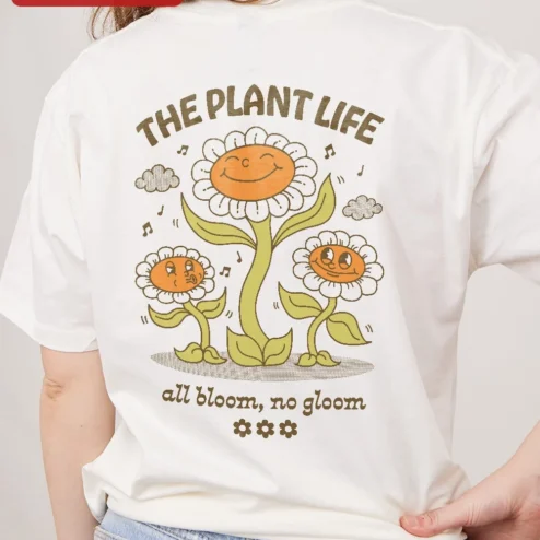 Customer in Chicago, Illinois wearing The Plant Life Retro Daisy Graphic Tee for Men and Women