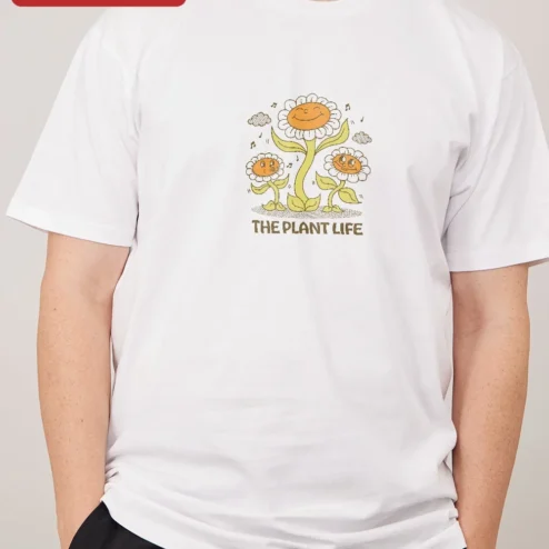 The Plant Life Retro Daisy Graphic Tee for Men and Women