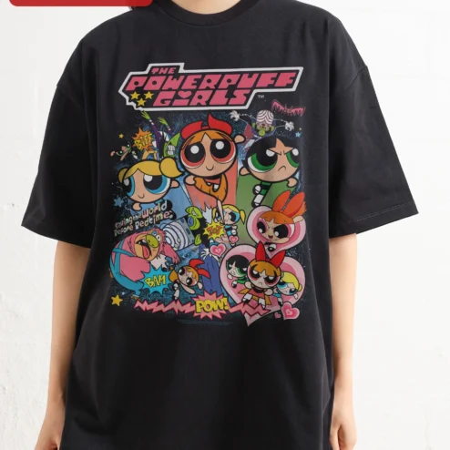 The Powerpuff Girls Saving the World Before Bedtime Tee Blossom Bubbles Buttercup Retro Cartoon Gift