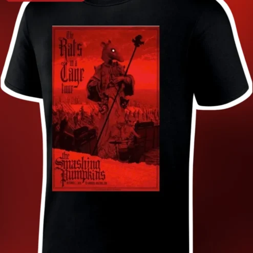 The Rats in a Cage Tour Smashing Pumpkins Tee Vintage Concert Merch Graphic T-Shirt for Alternative Rock Fans