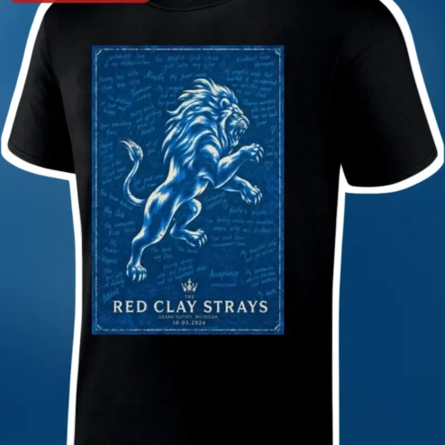 The Red Clay Strays Tee Country Rock Band Merch Lion Graphic Shirt for Fans