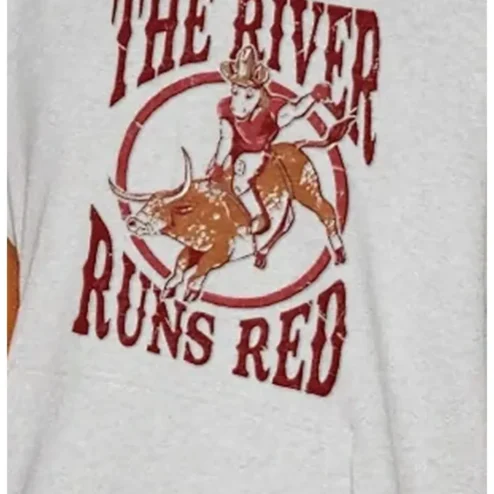 The River Runs Red Vintage Western Bull Riding Tee