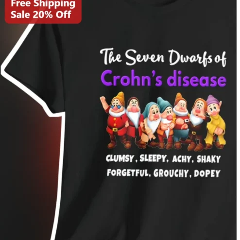 The Seven Dwarfs of Crohn's Disease Tee Funny IBD Awareness Gift for Women Men