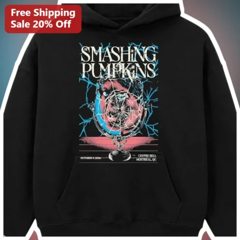 The Smashing Pumpkins Centre Bell Montreal Hoodie Vintage Tour Merch Graphic Sweatshirt