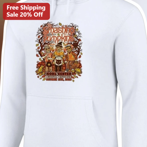 The Smashing Pumpkins Hoodie Vintage Halloween Concert Poster Graphic Pullover
