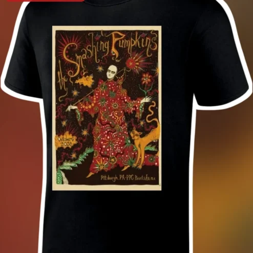 The Smashing Pumpkins Tee Billy Corgan Psychedelic Vintage Concert Poster Graphic T-Shirt