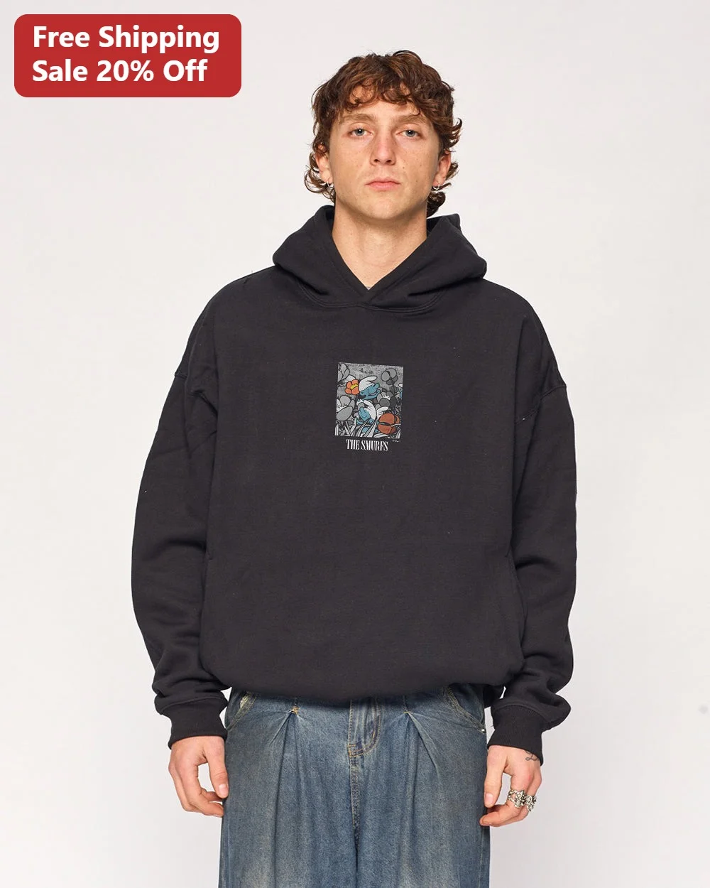 The Smurfs Hoodie Retro Cartoon Streetwear Pullover for Men Women Unisex