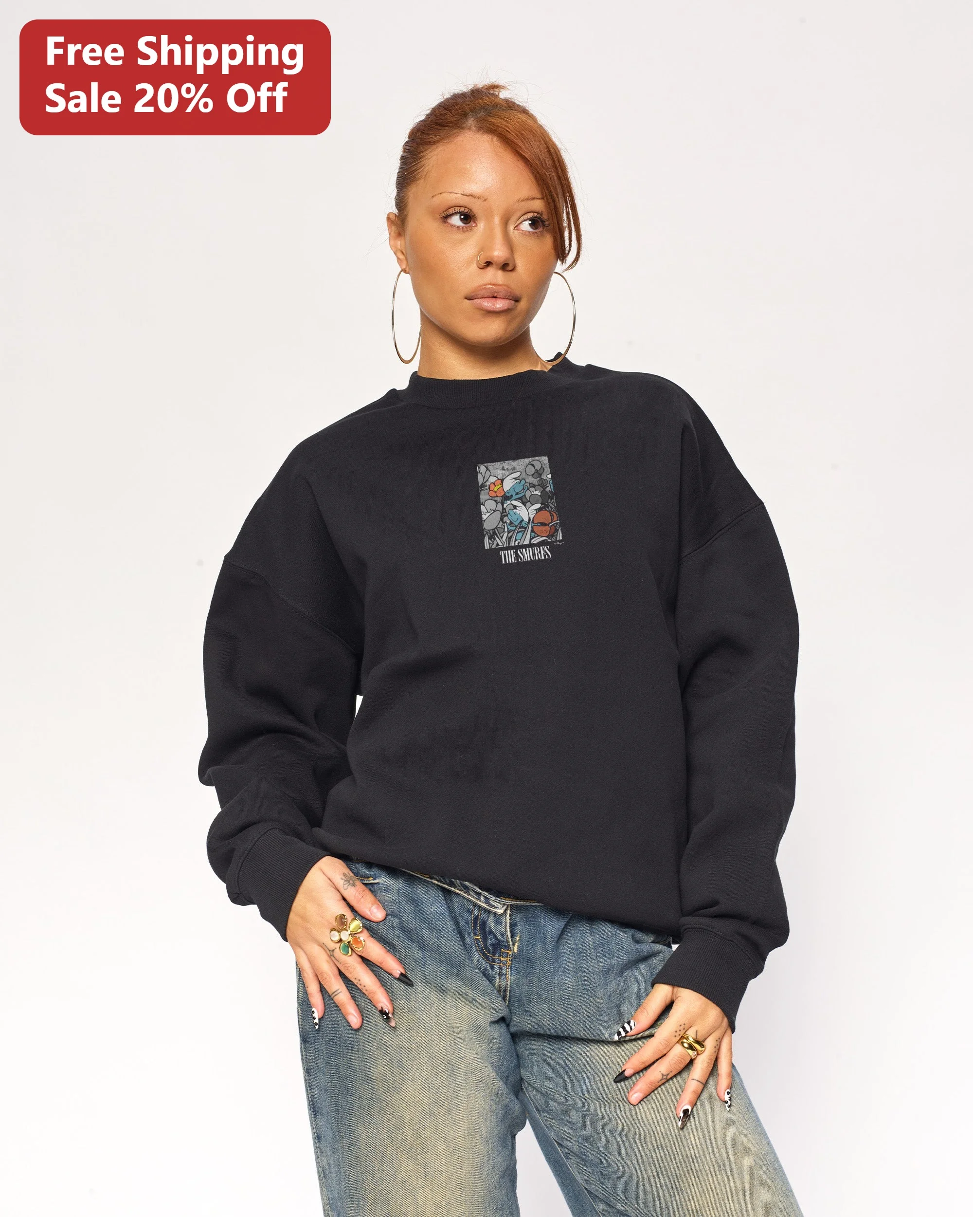 The Smurfs Vintage Retro Cartoon Crewneck Sweatshirt for Women Men Kids