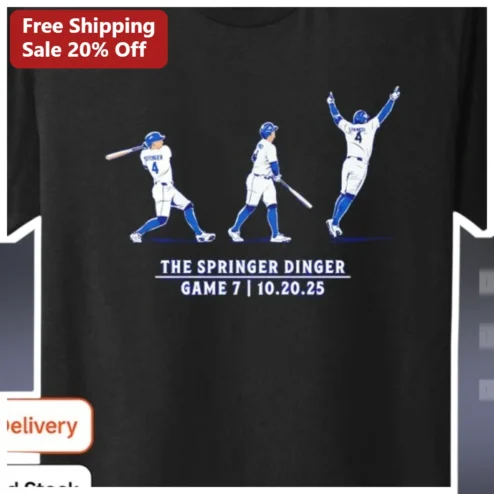 The Springer Dinger George Springer Game 7 Home Run Toronto Blue Jays Commemorative Tee