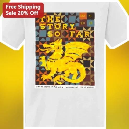 The Story So Far Tee Vintage Pop Punk Band Merch Dragon Graphic Shirt available at our Chicago, Illinois warehouse