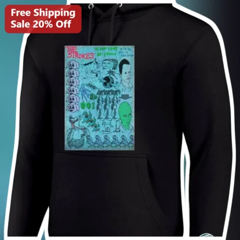The Strokes Hoodie Indie Rock Band Graphic Pullover Sweatshirt for Men Women
