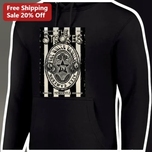 The Strokes Hoodie Vintage Tour Poster Graphic Pullover Unisex Indie Rock Band Merch Gift available at our Chicago, Illinois warehouse