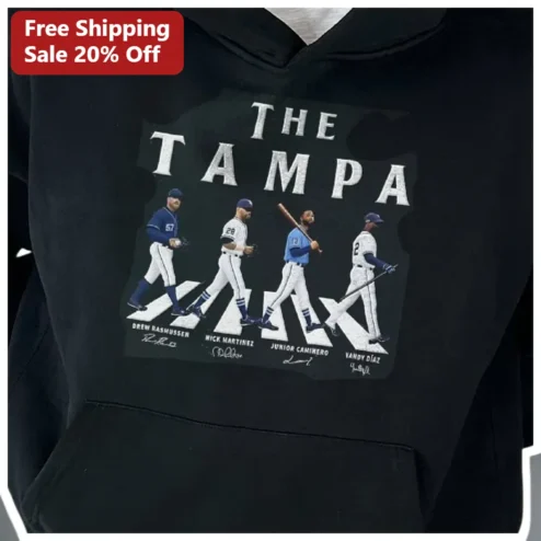 THE TAMPA Hoodie Tampa Bay Rays Baseball Players Signatures Pullover Sweatshirt for Men