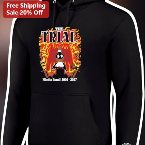 The Trial Hoodie Monty Python Penguin Flame Art Funny Surreal Humor Gift for Fans