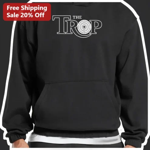 THE TROP Hoodie Black Pullover Streetwear Graphic Sweatshirt