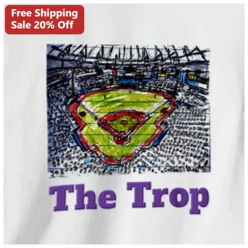 The Trop Tee Baseball Stadium Hand Drawn Graphic Unisex T-Shirt