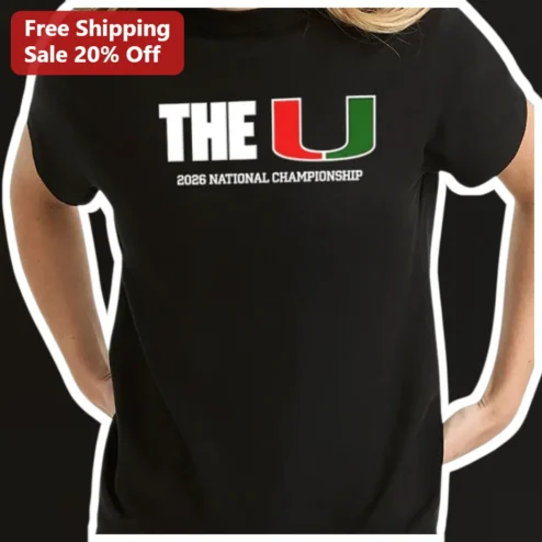 The U 2026 National Championship Graphic Tee Miami Hurricanes College Football Fan Gear available at our Chicago, Illinois warehouse