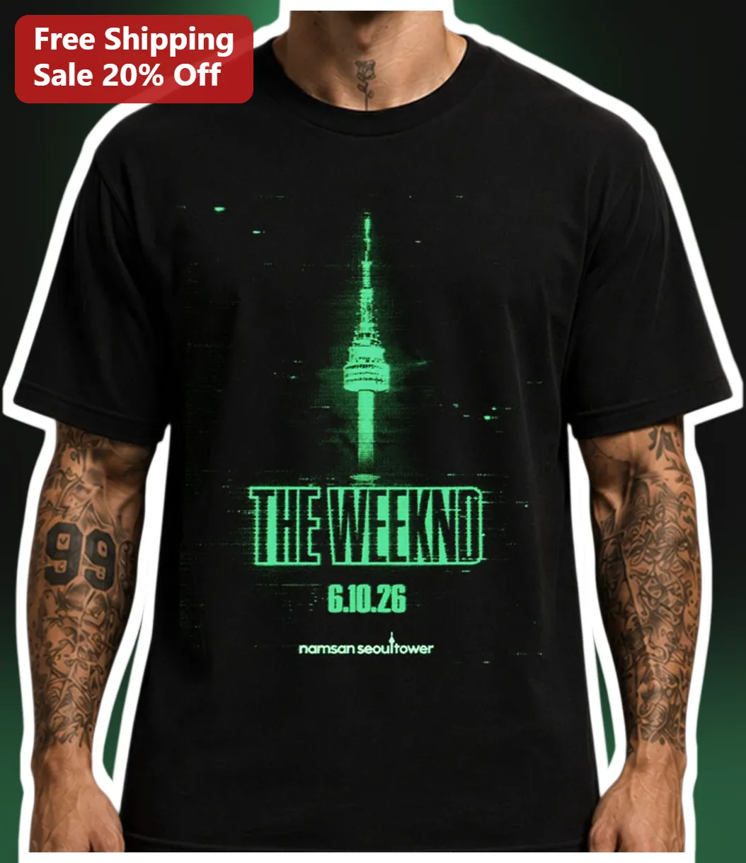 The Weeknd Namsan Seoul Tower Glitch Art Tee