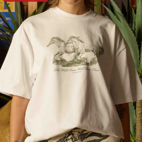 The Wild Ones Will Run Free Tee Vintage Horse Graphic Shirt for Nature Lovers