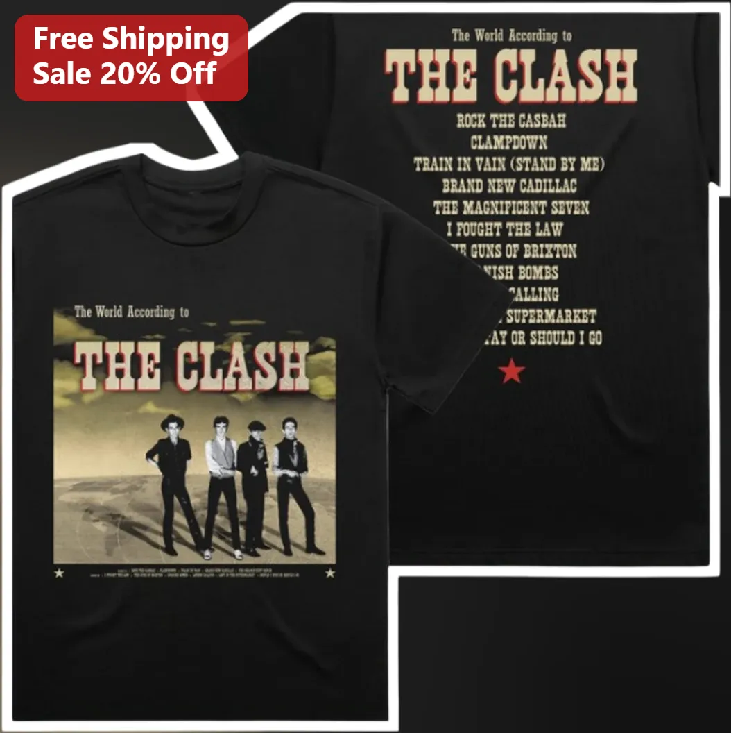 The World According to The Clash Rock the Casbah Train in Vain Vintage Punk Band Tee