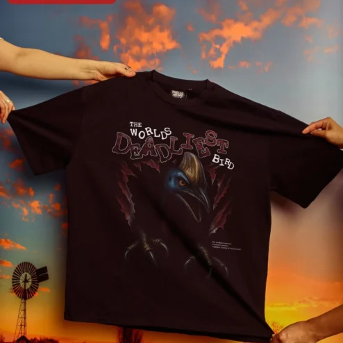 The World's Deadliest Bird Cassowary Graphic Tee Funny Nature Humor Shirt Gift for Bird Lovers