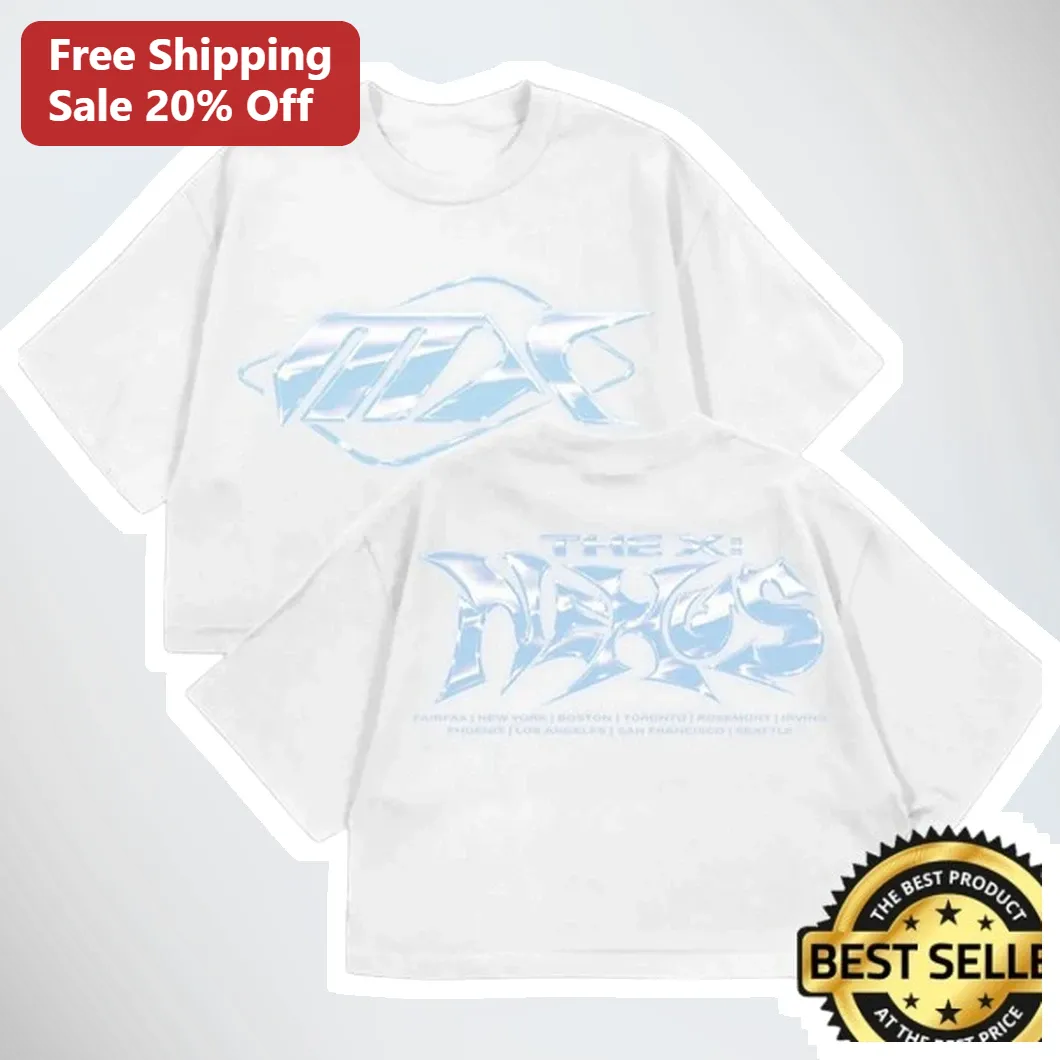 THE X! NEXOS Tee Y2K Chrome Graphic Futuristic Streetwear Shirt for K-pop Fans