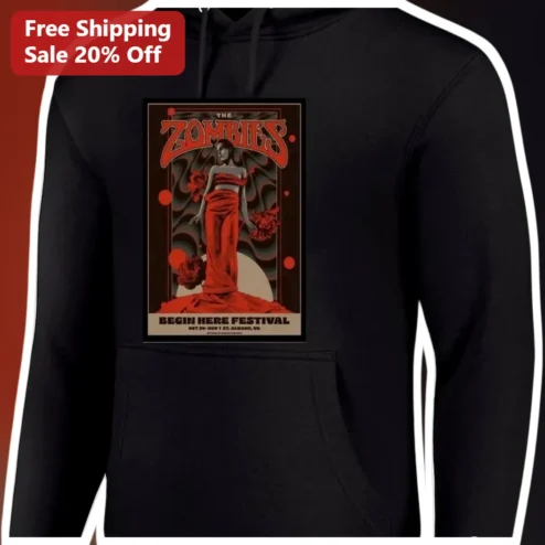 The Zombies Begin Here Festival Graphic Hoodie Classic Rock Merch
