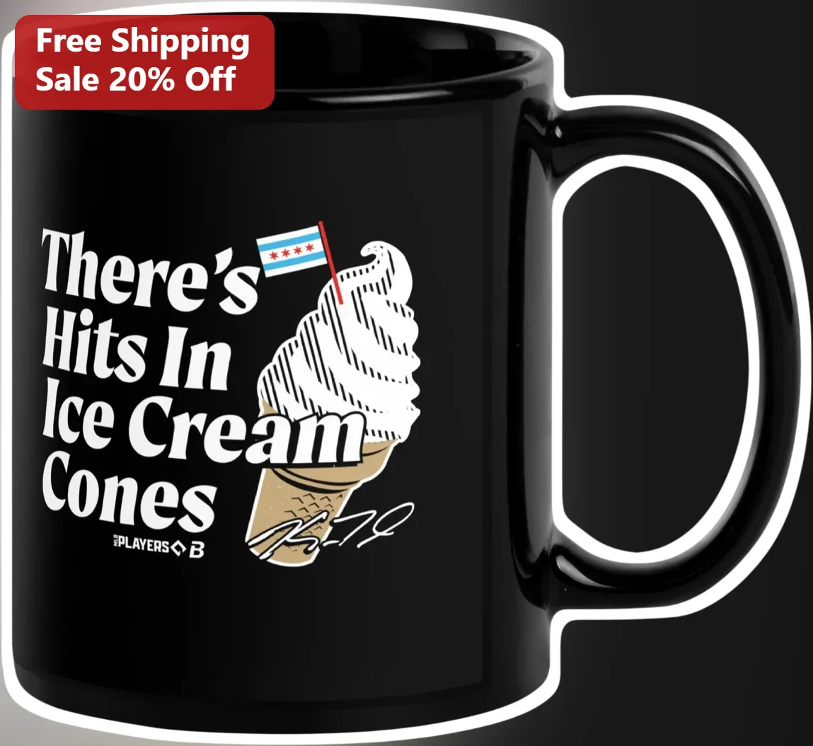 There's Hits In Ice Cream Cones Mug Ron Santo Chicago Cubs Baseball Quote Gift