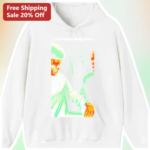 Thermal Imaging Infrared Graphic Pullover Hoodie White Sci-Fi Streetwear