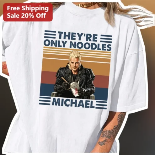 They're Only Noodles Johnny Cage Mortal Kombat Retro Sunset Graphic Tee