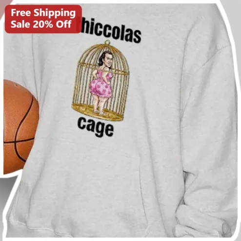 Thiccolas Cage Hoodie Funny Nicolas Cage Meme Gag Gift Unisex Sweatshirt
