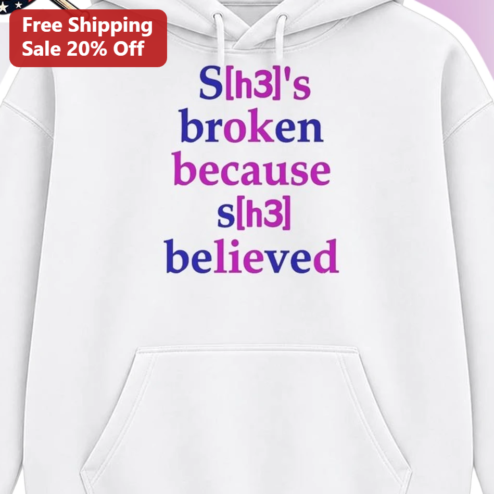 Thirty Seconds to Mars Jared Leto S[h3]'s Broken Because S[h3] Believed Fan Merch Hoodie available at our Chicago, Illinois warehouse