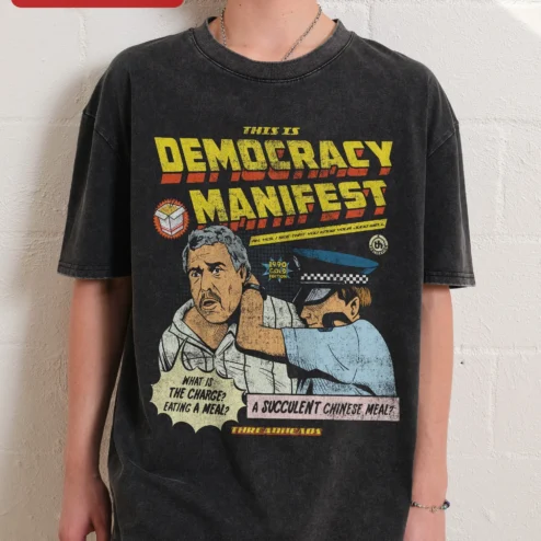 This Is Democracy Manifest Tee Succulent Chinese Meal Jack Karlson Vintage Comic Graphic Shirt