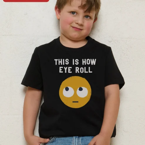 This Is How Eye Roll Tee Funny Sarcastic Kids Graphic T-Shirt Gift