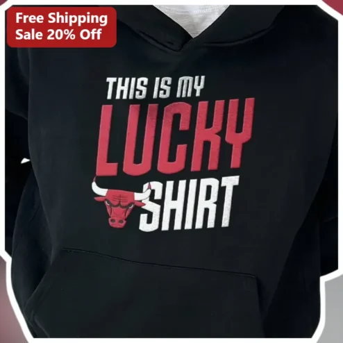 This Is My Lucky Shirt Hoodie Funny Sports Fan Gift Black Pullover Sweatshirt