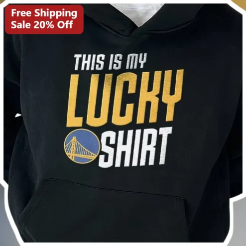 This Is My Lucky Shirt Hoodie Golden State Warriors Fan Gear Vintage Distressed Pullover