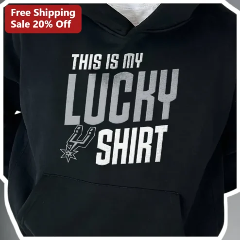 This Is My Lucky Shirt Hoodie San Antonio Spurs Fan Gear Vintage Distressed Black Pullover Gift for Men