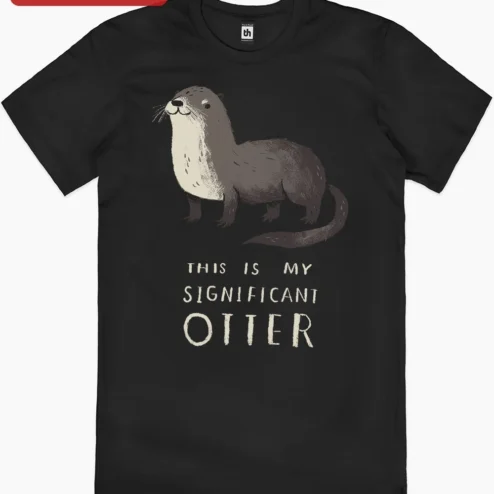 This Is My Significant Otter Tee Funny Couple Gift Valentine's Day Matching Shirts for Animal Lovers on a hanger, ready to ship from Chicago, Illinois
