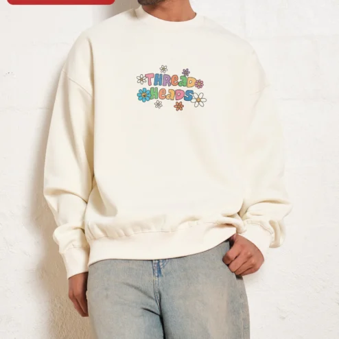 Thread Heads Retro Floral Crewneck Sweatshirt for Crafters and Sewists