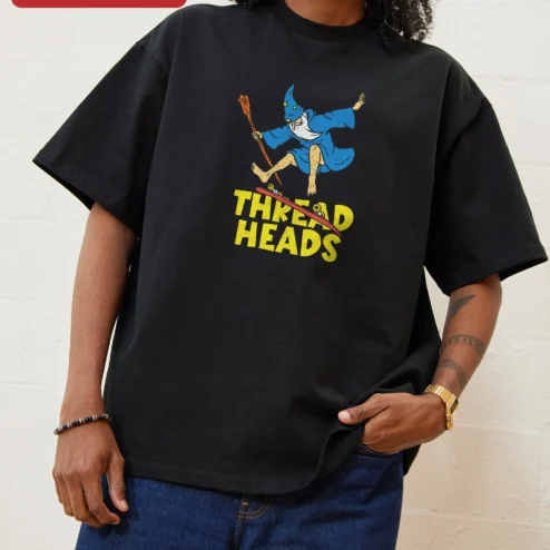 Thread Heads Tee Skating Wizard Graphic Shirt Retro Cartoon Streetwear Apparel