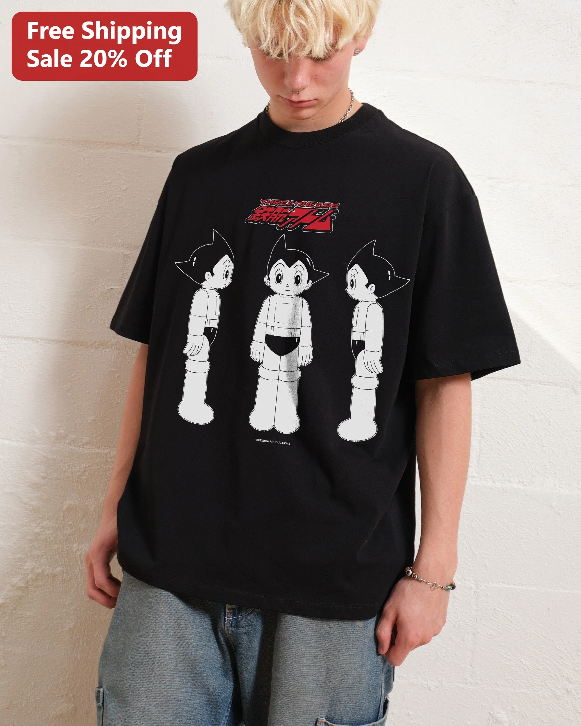 Threadheads Astro Boy Oversized Graphic Tee Anime Streetwear Shirt