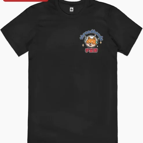 Threadheads Cosmic Shiba Inu Astronaut Doge Kawaii Graphic Tee